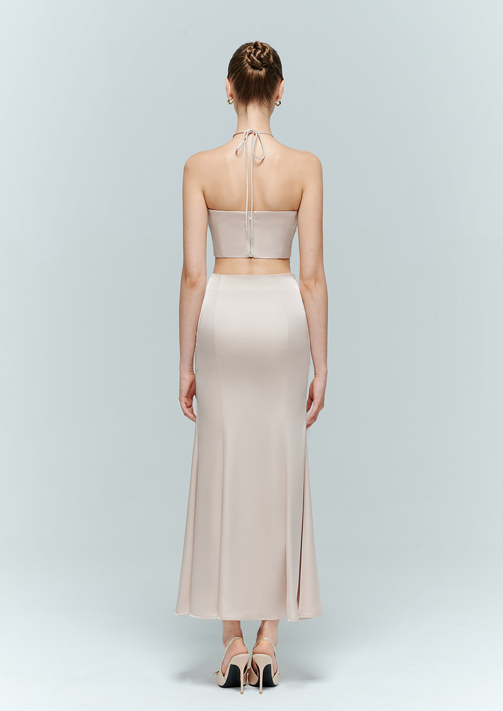 Artel Retro Pink Tulle Bow-Tie Halter Top