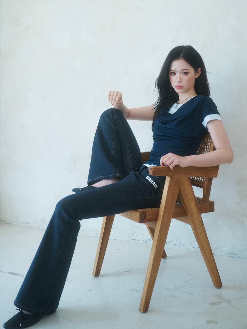 Newalrin Tori Draping Layered Short Sleeve Top