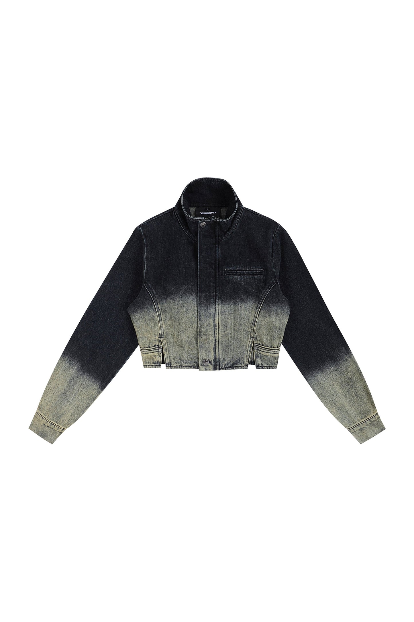 YJ1NGZYZJ Cropped Gradient Denim Jacket