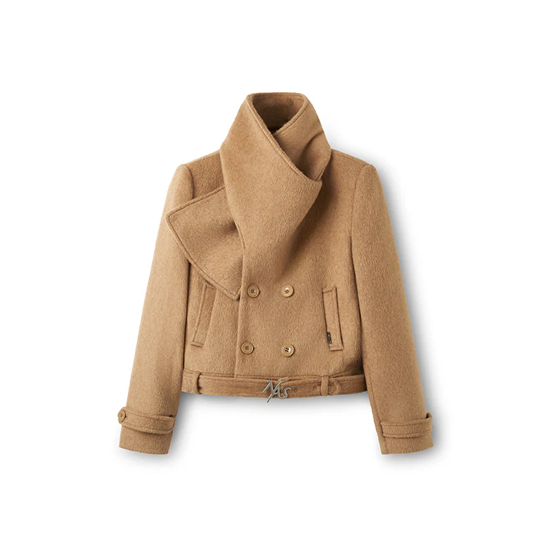 Naws Rose Shawl-Collar Wool Coat