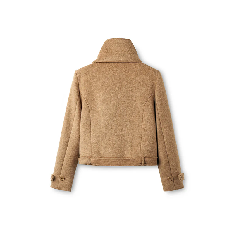 Naws Rose Shawl-Collar Wool Coat