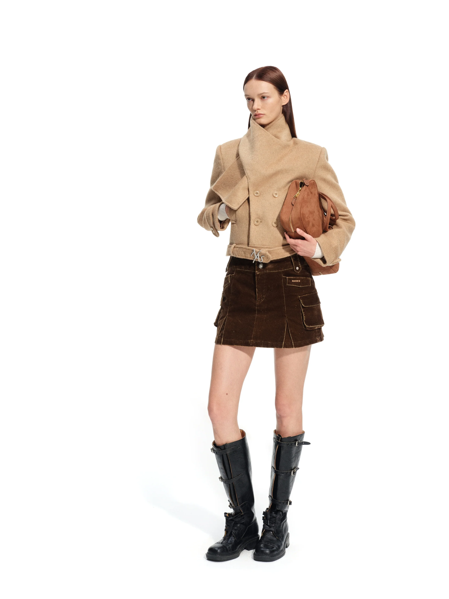 Naws Rose Shawl-Collar Wool Coat