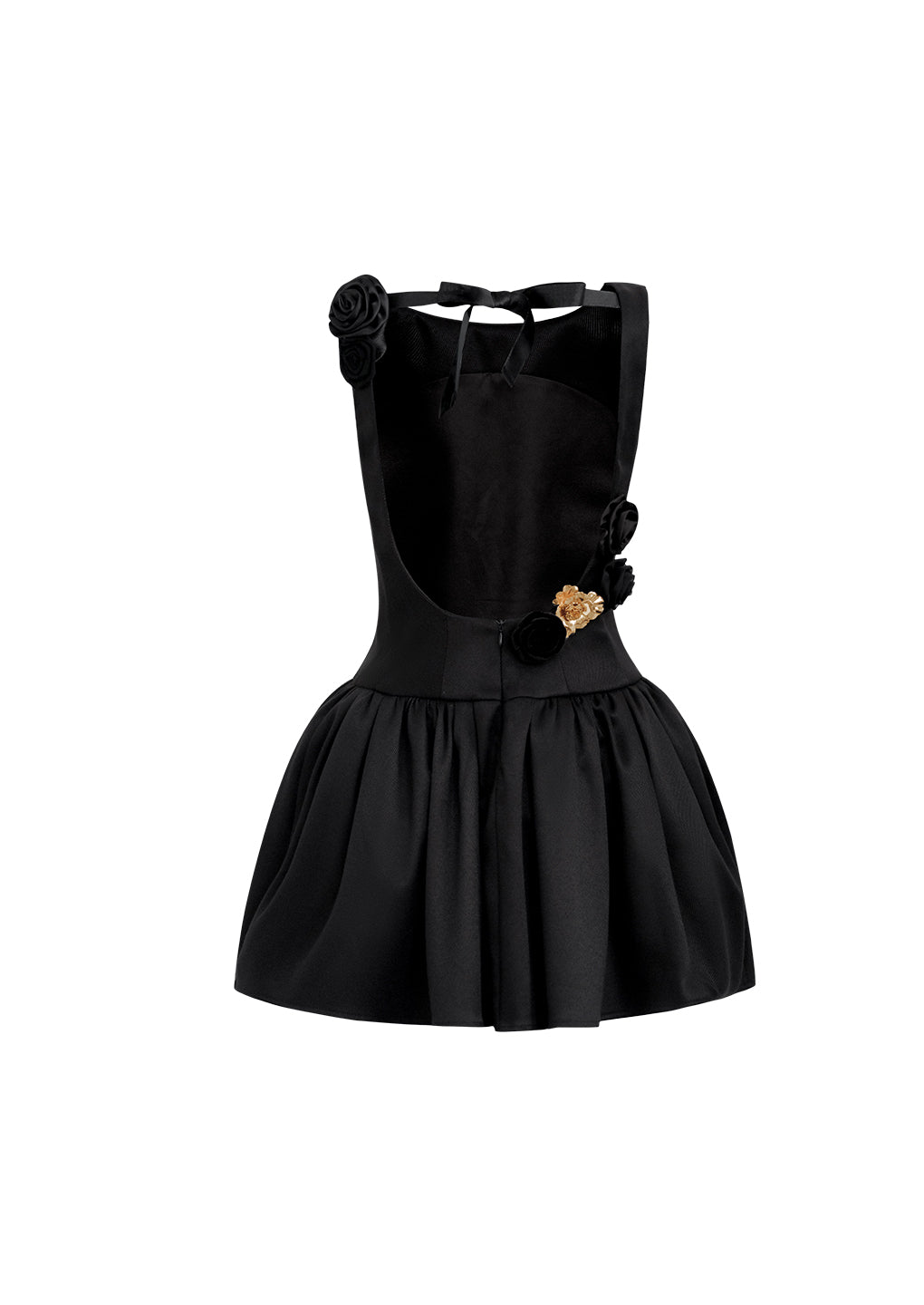 Artel Retro Open-Back Floral Ball Gown Dress