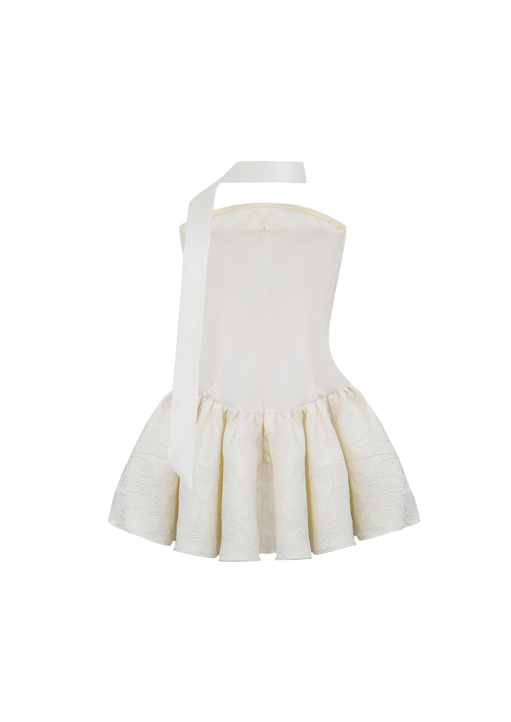 Artel Retro White Jacquard Bustier Corset Ball Gown with Puffed Skirt