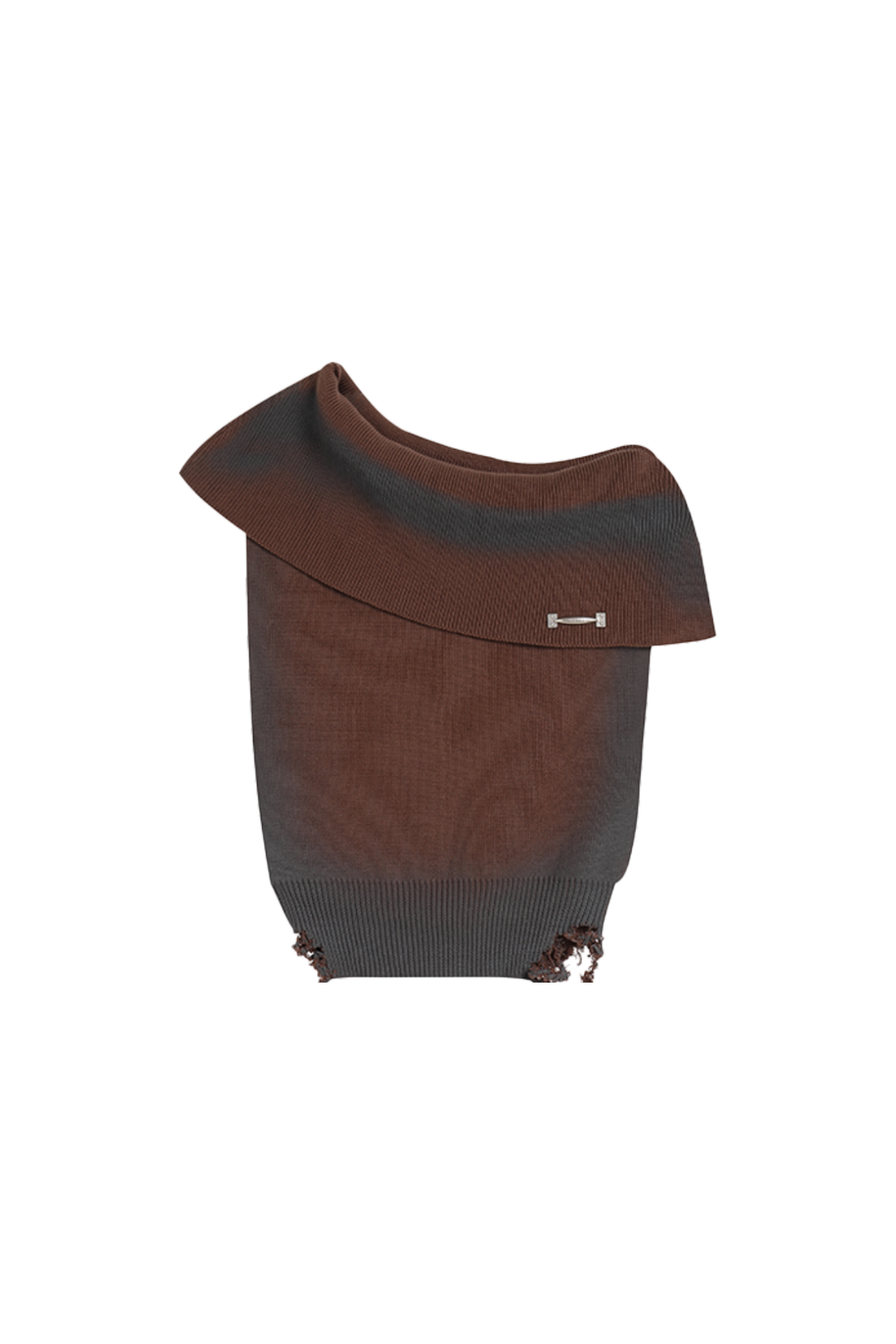 YJ1NGZYZJ One Shoulder Knit Top In Brown