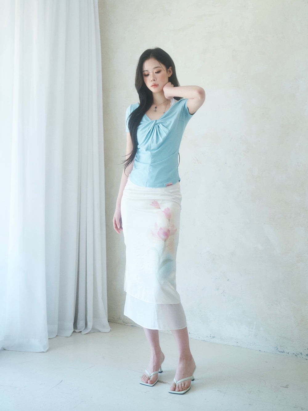 Newalrin Luna Summer Twisted Shirring Top
