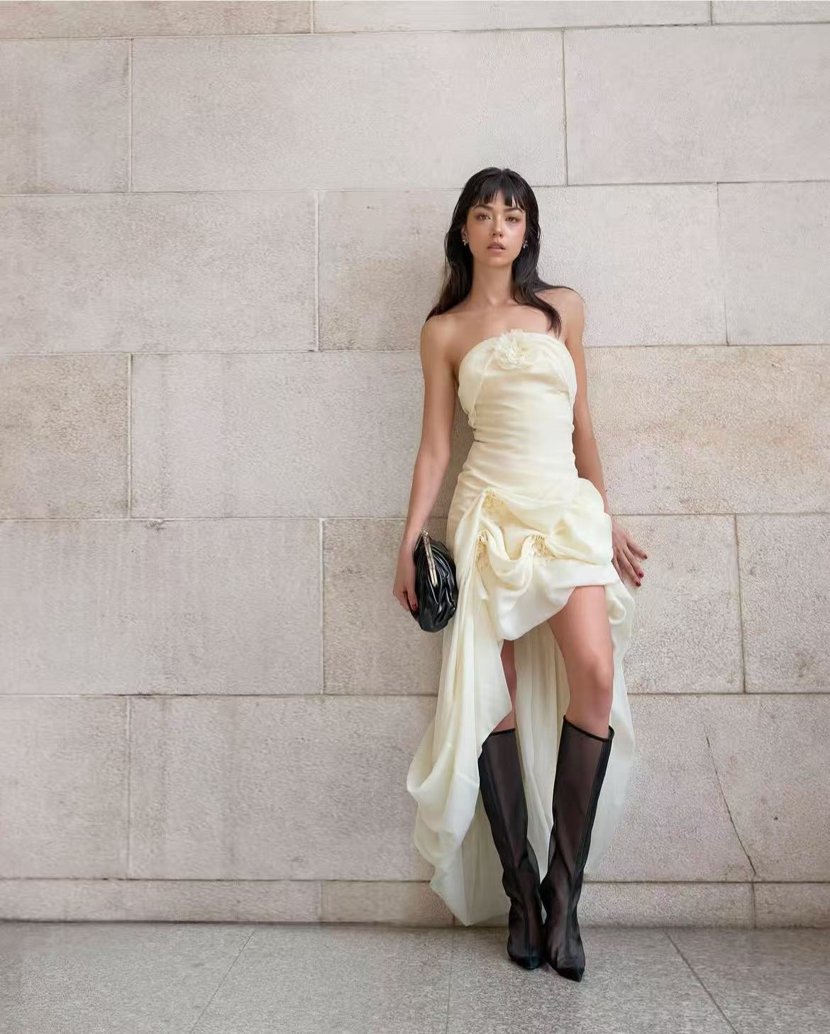 Must Have Cream Cape Short Dress