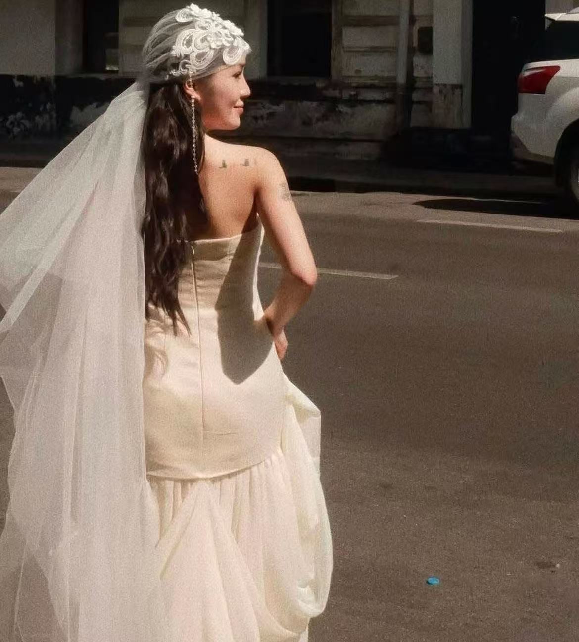 Must Have Cream Cape Short Dress