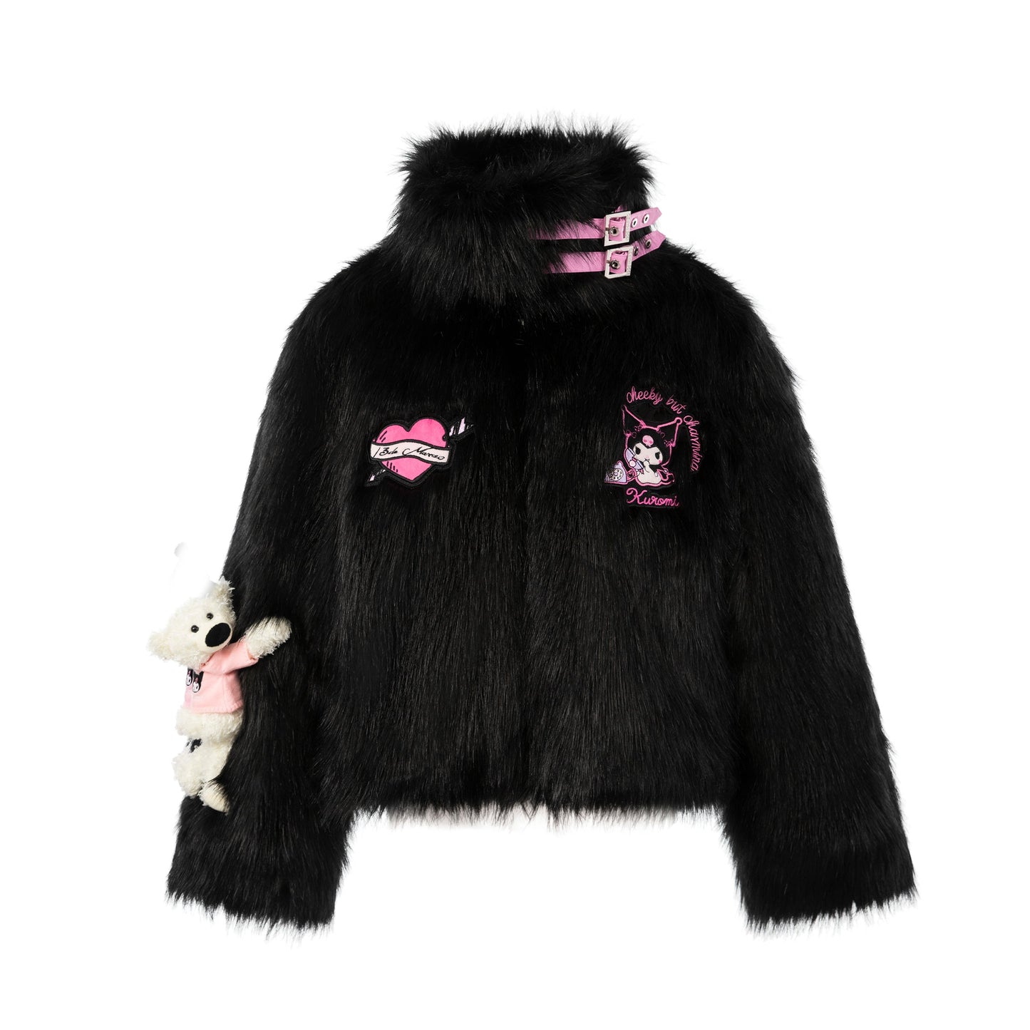 13DE MARZO Kuromi Bear Artificial Mink Coat