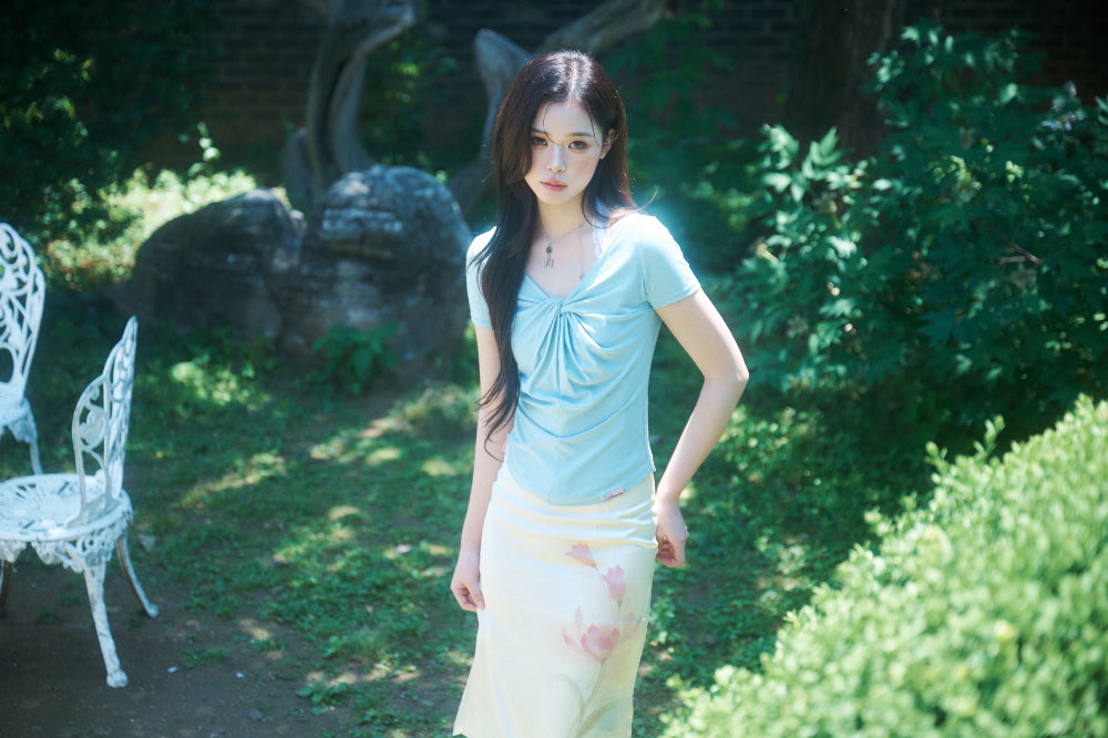 Newalrin Luna Summer Twisted Shirring Top