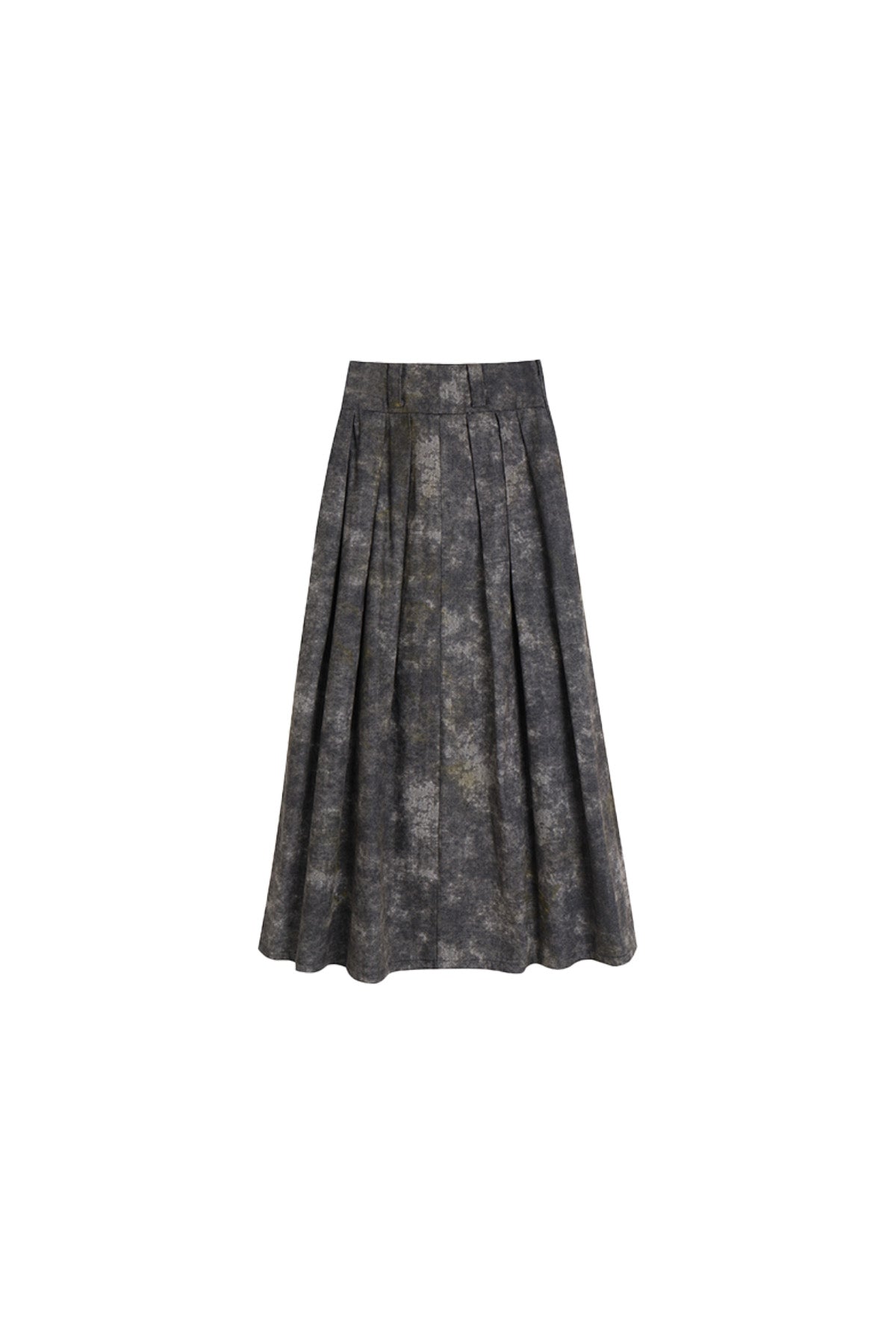 YJ1NGZYZJ Denim Acid-Wash Long Skirt In Gray