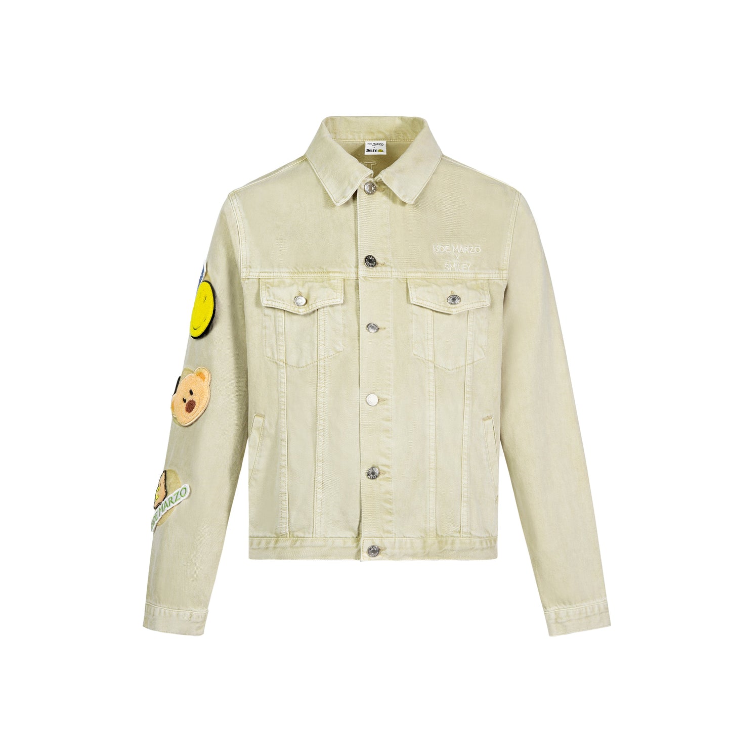 13DE MARZO Palda Bear Velcro Patch Denim Jacket