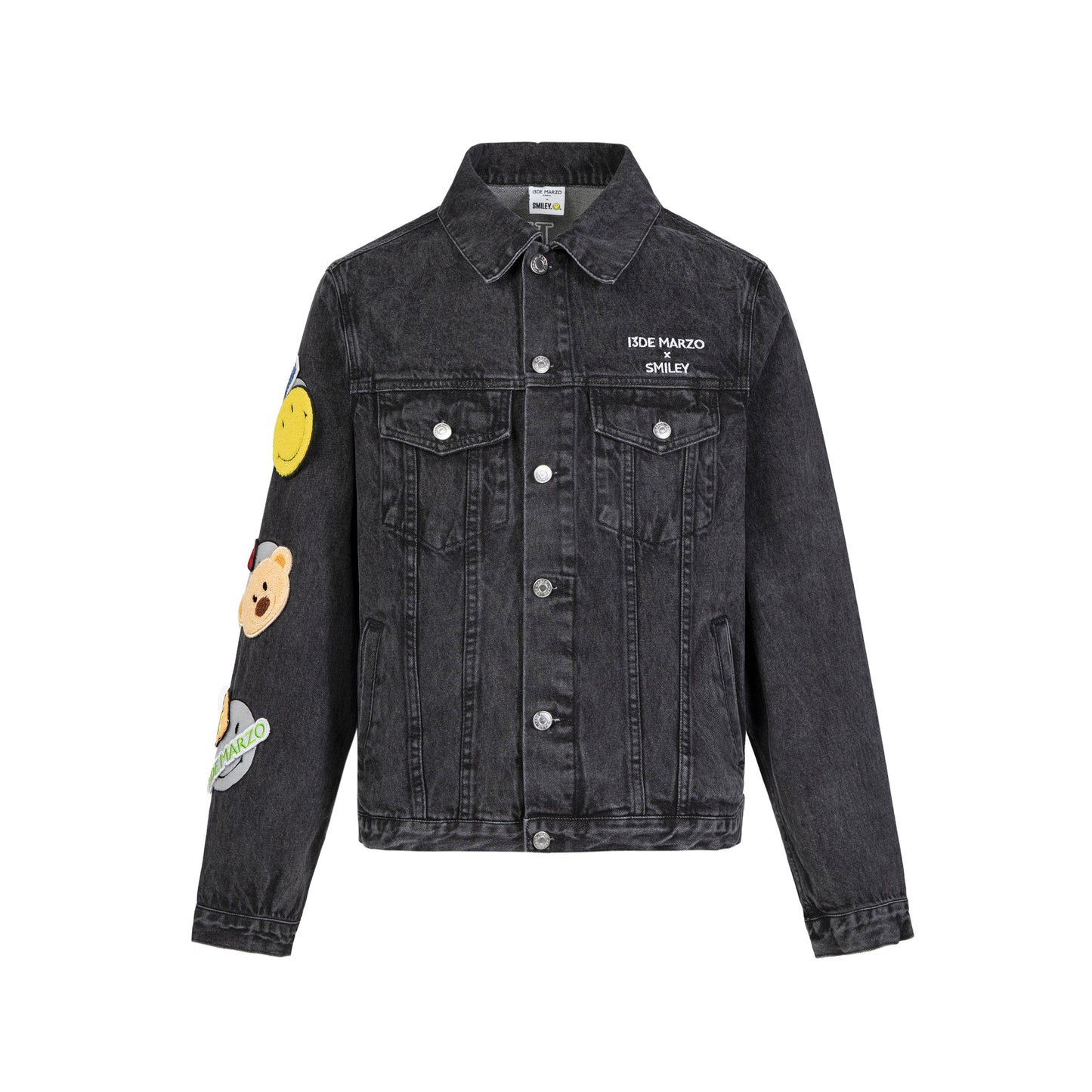 13DE MARZO Palda Bear Velcro Patch Denim Jacket