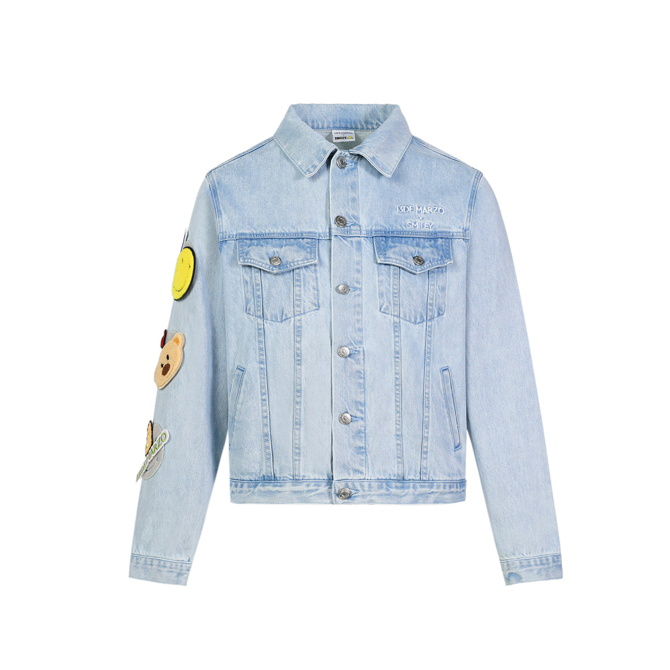 13DE MARZO Palda Bear Velcro Patch Denim Jacket