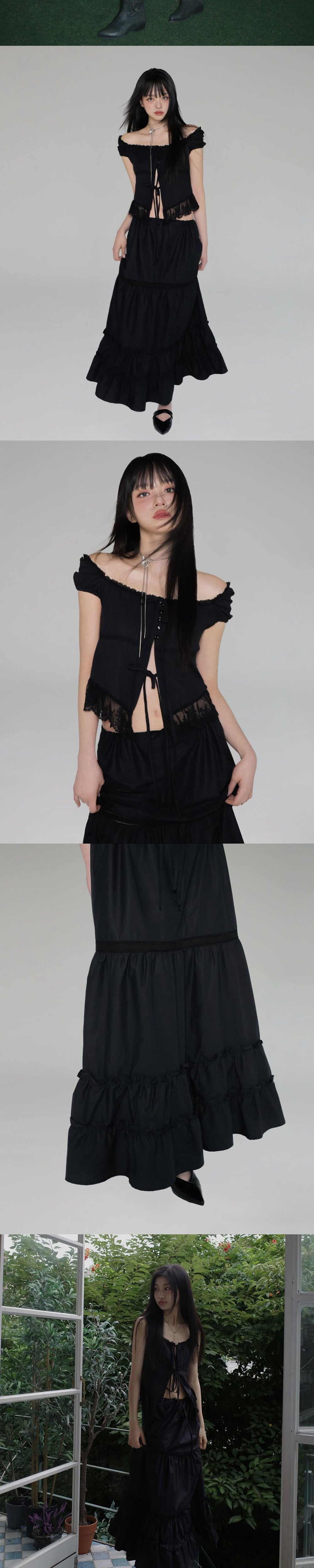Newalrin Pure Lace Frill Long Skirt