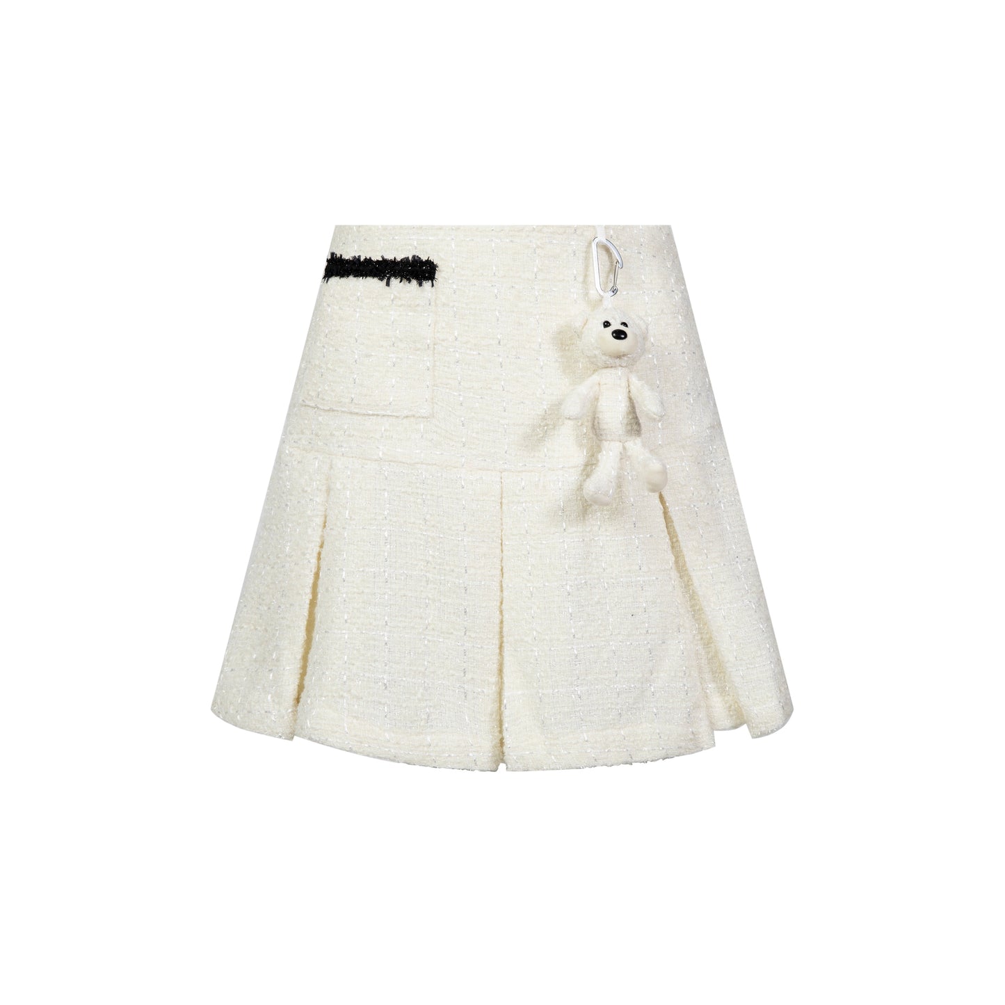 13DE MARZO Tweed Palda Bear Sivided Skirt