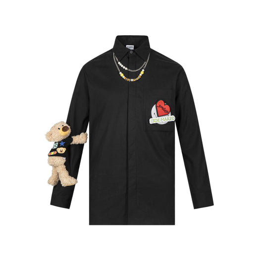 13DE MARZO Palda Bear Velcro Patch Chain Shirt