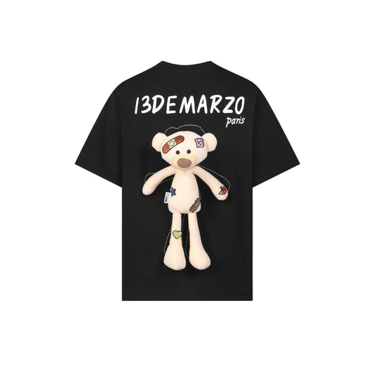 13DE MARZO Palda Bear Velcro Patch Letter T-shirt