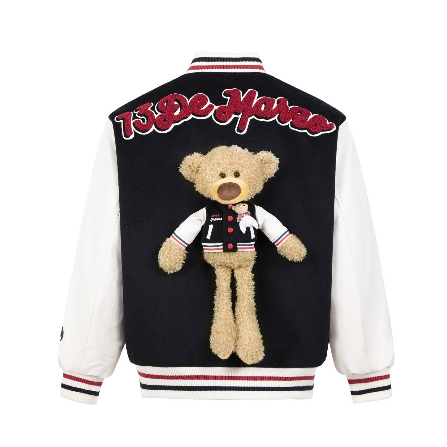 13DE MARZO Bear Wearing Baseball Jacket