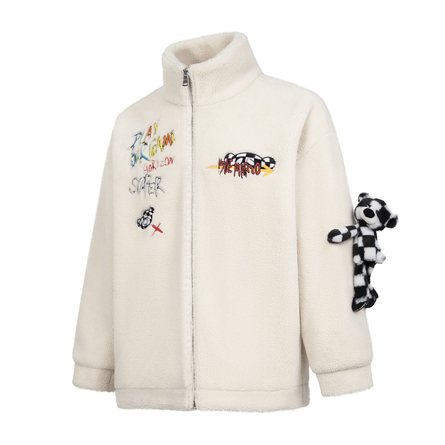 13DE MARZO Graffiti Street Slang Bear Coat