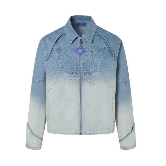 13DE MARZO Washed Gradient Denim Jacket