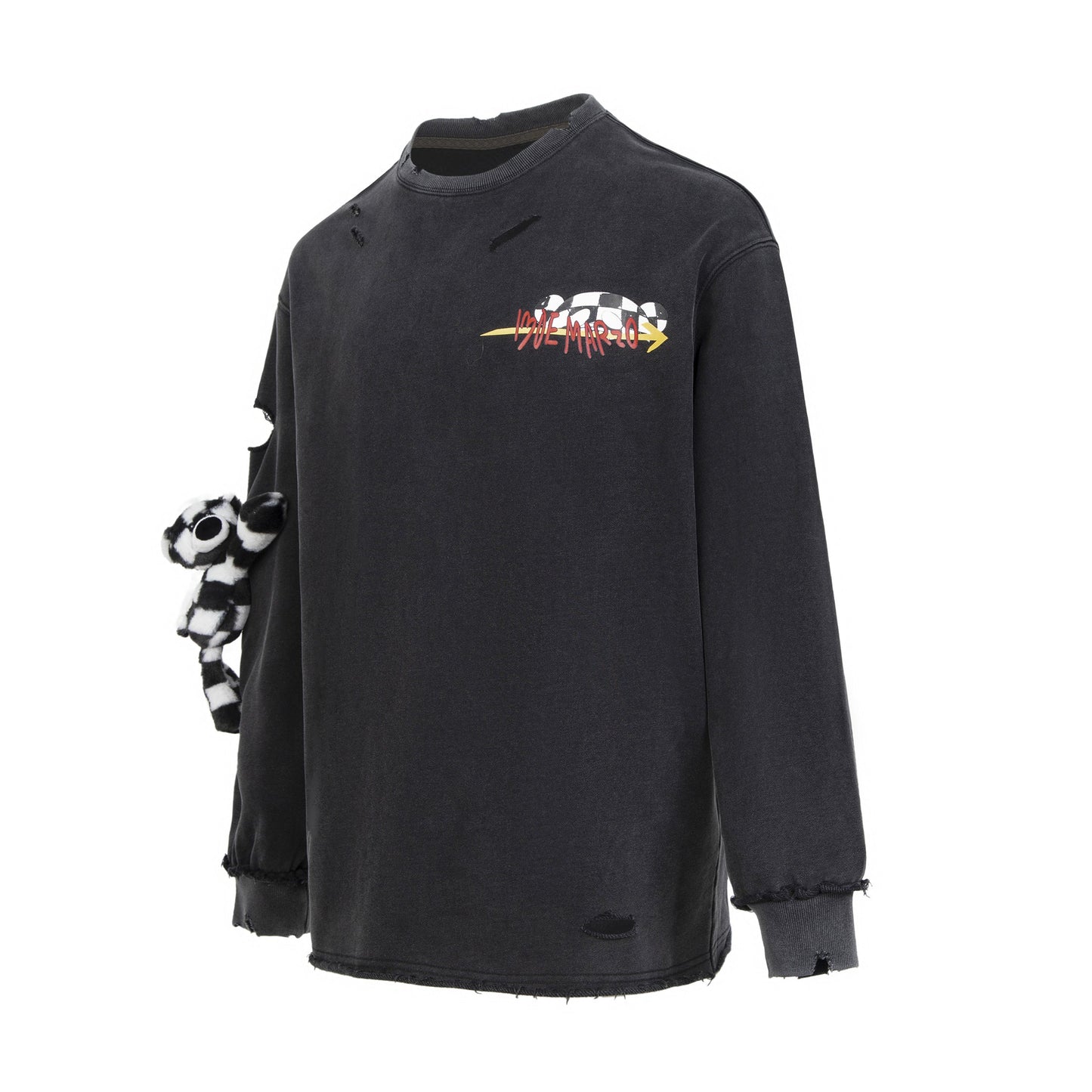 13DE MARZO Racing Graffiti Bear Washed Sweater