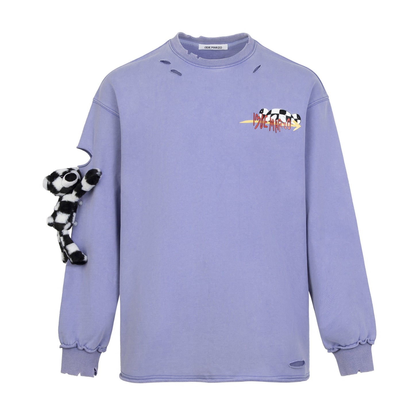 13DE MARZO Racing Graffiti Bear Washed Sweater