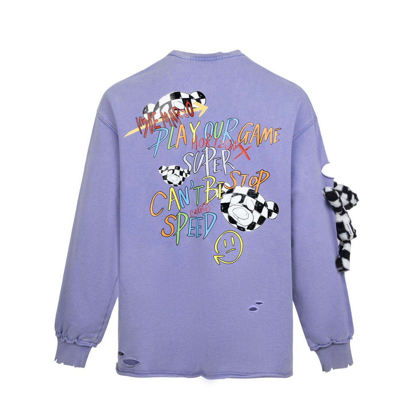 13DE MARZO Racing Graffiti Bear Washed Sweater