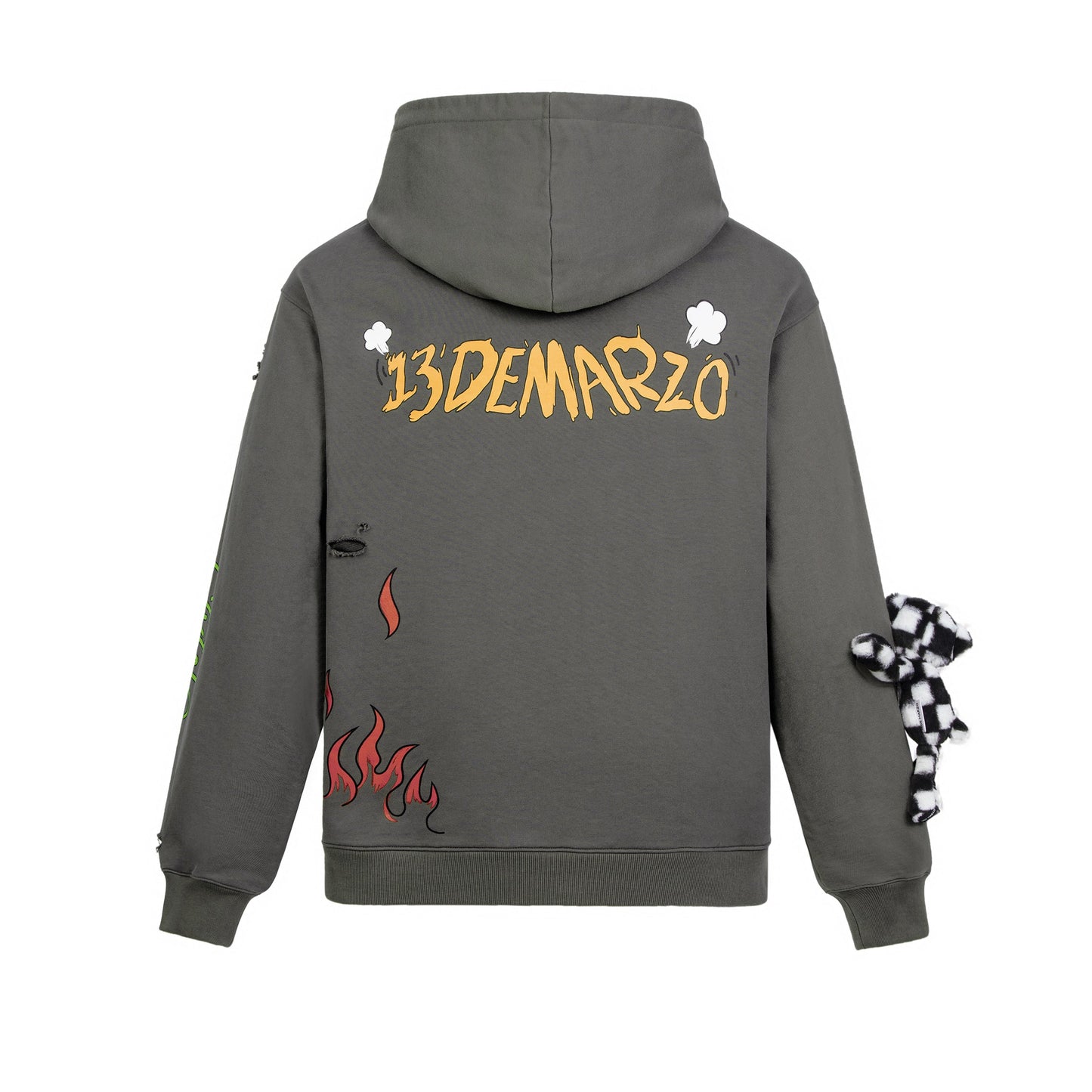 13DE MARZO Racing Graffiti Bear Zip Hoodie