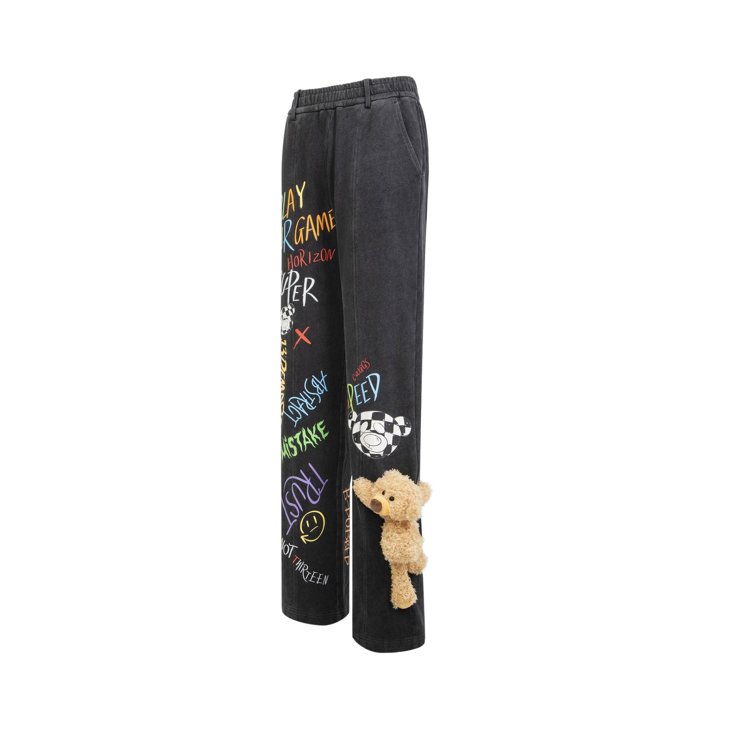 13DE MARZO Street Graffiti Slang Bear Sweatpants