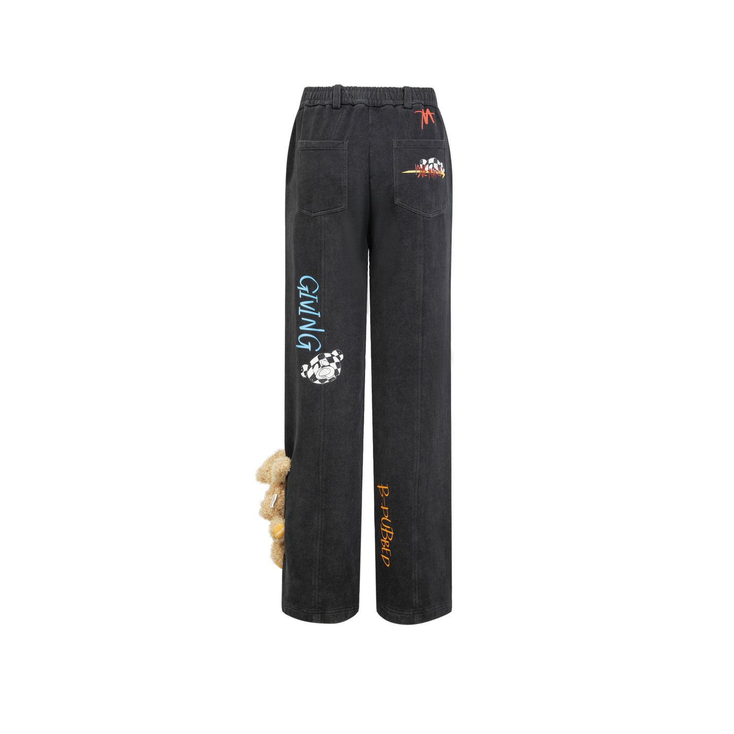 13DE MARZO Street Graffiti Slang Bear Sweatpants