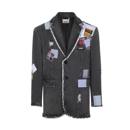 13DE MARZO Bear Patch Suture Denim Suit