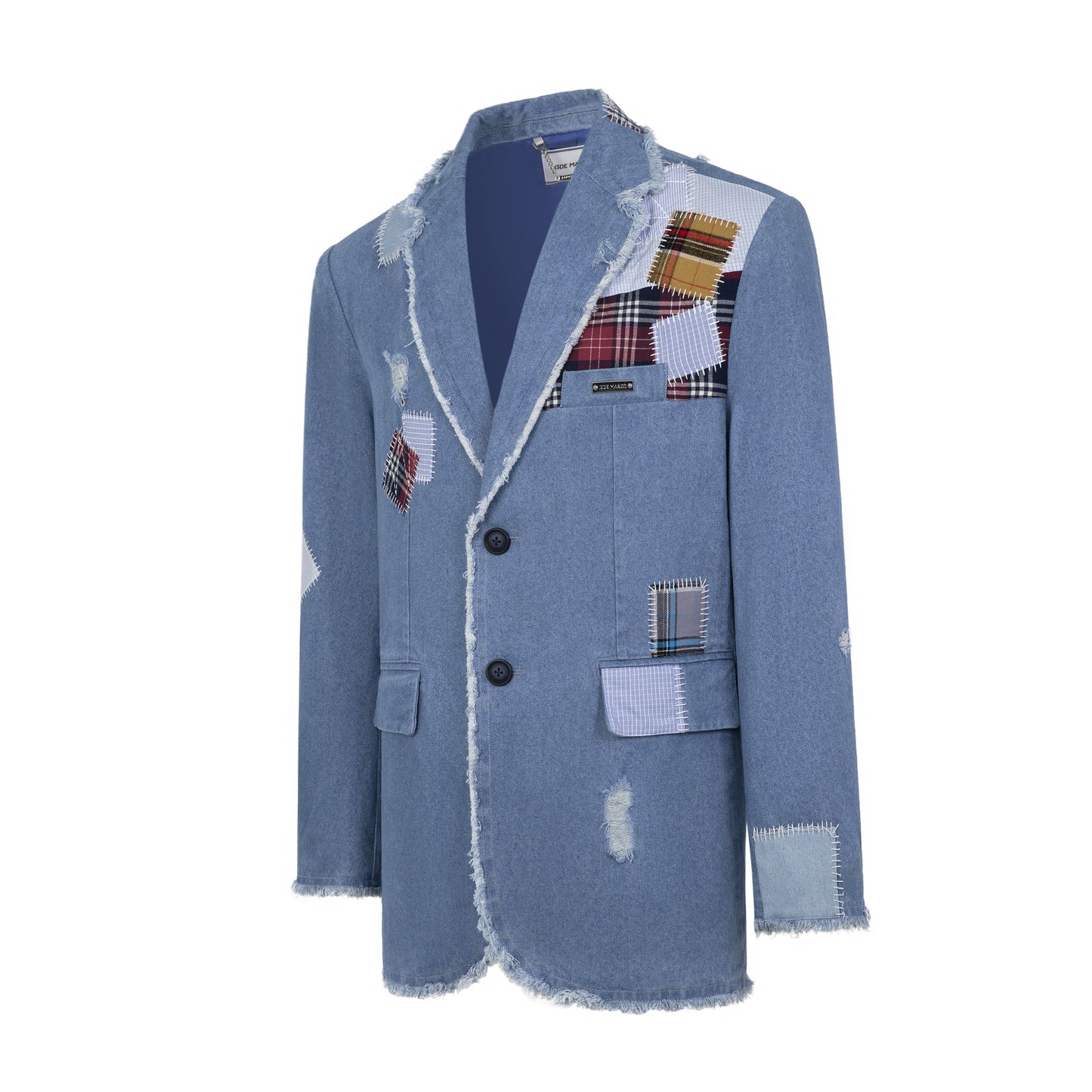 13DE MARZO Bear Patch Suture Denim Suit