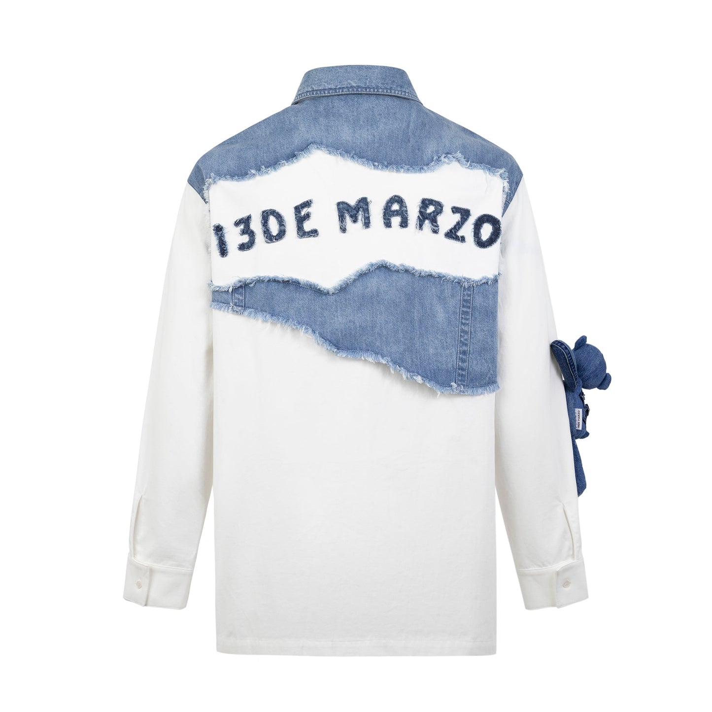 13DE MARZO Deconstruction Denim Patch Shirt