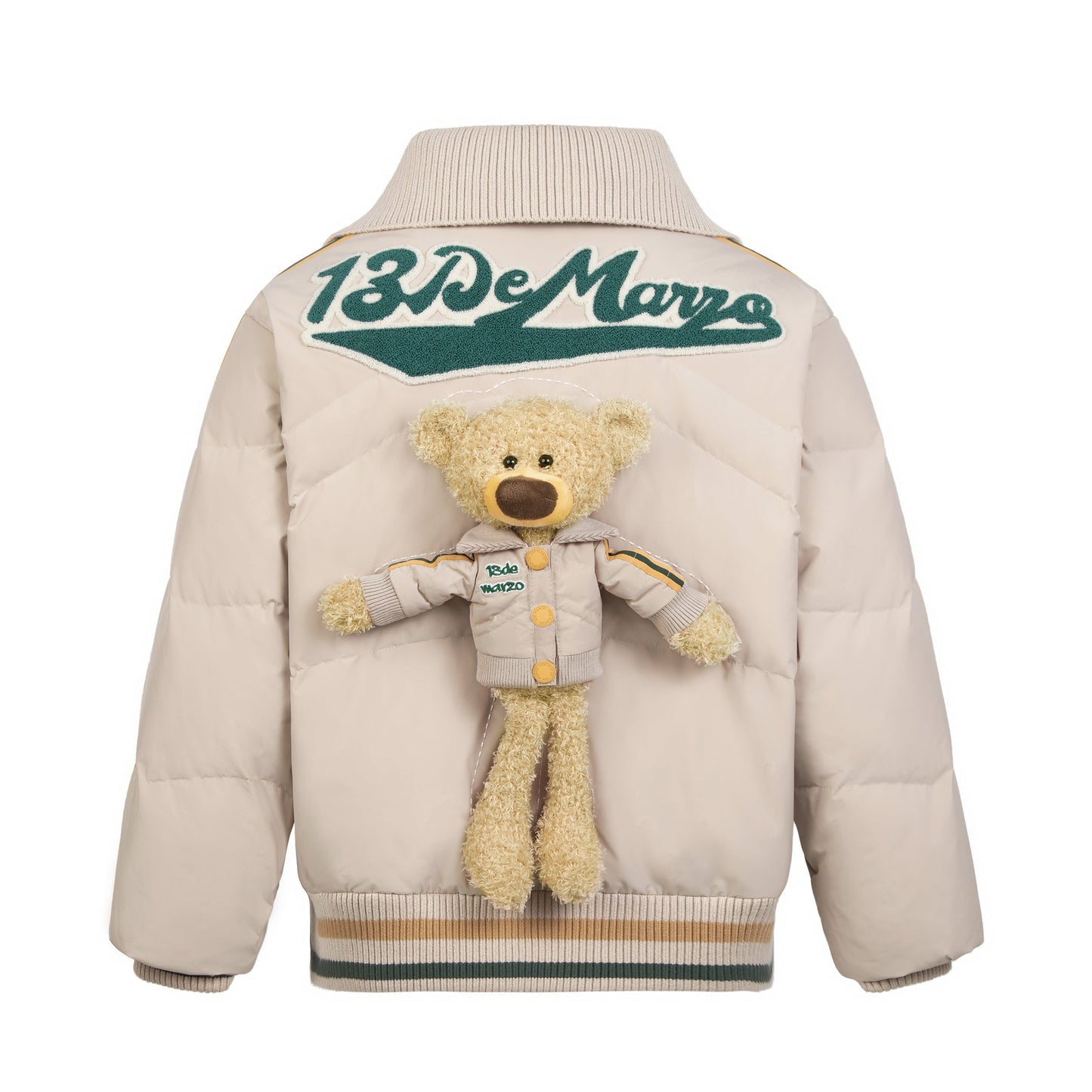 13DE MARZO Bear Vintage Knit Down Jacket