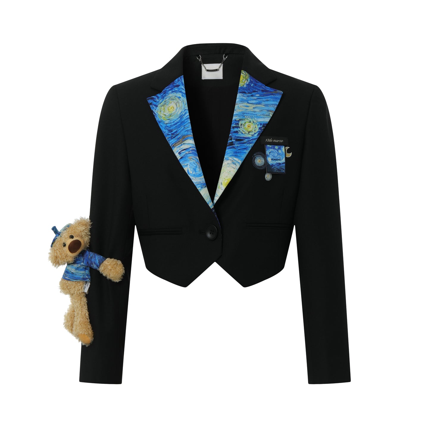 13DE MARZO Van Gogh Masterpiece Lapel Short Suit