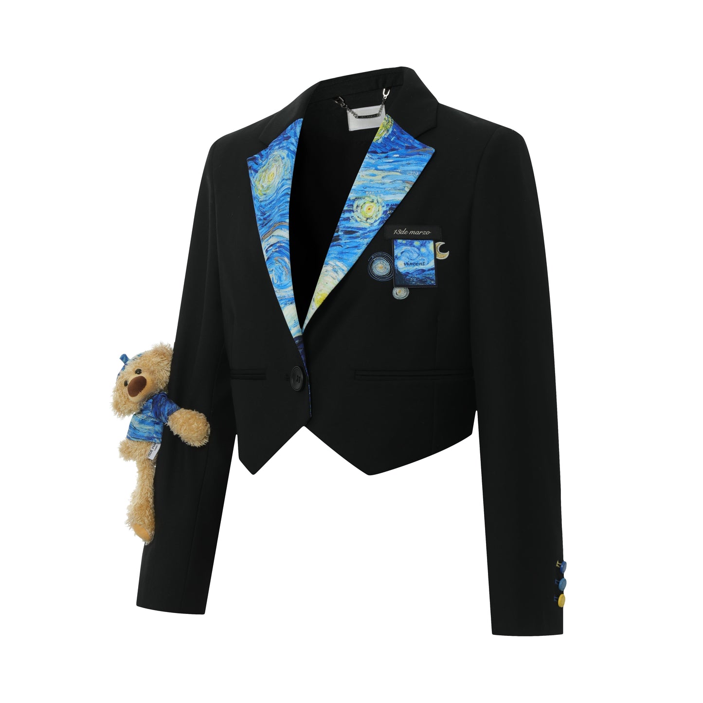 13DE MARZO Van Gogh Masterpiece Lapel Short Suit