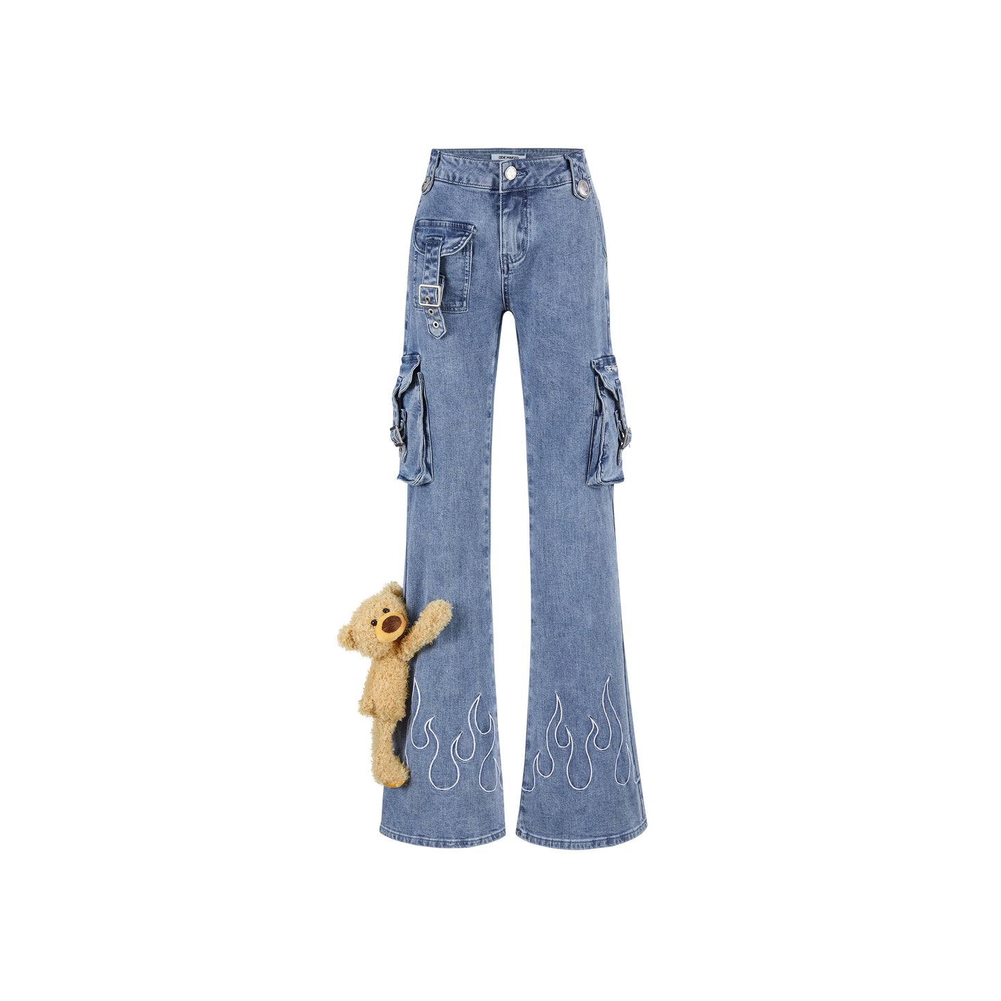 13DE MARZO Bear Flame Bottom Jeans