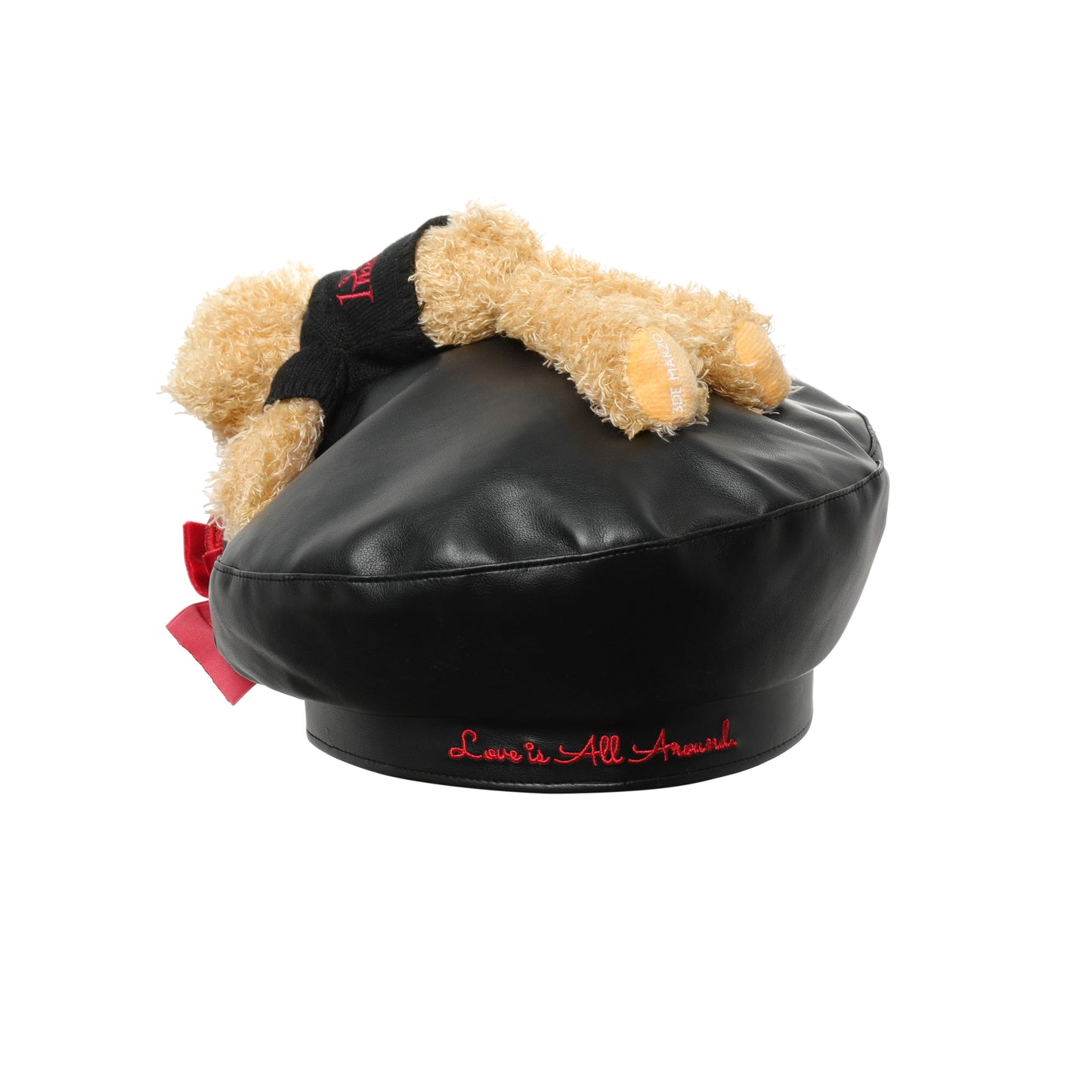 13DE MARZO Valentine Bear Leather Beret