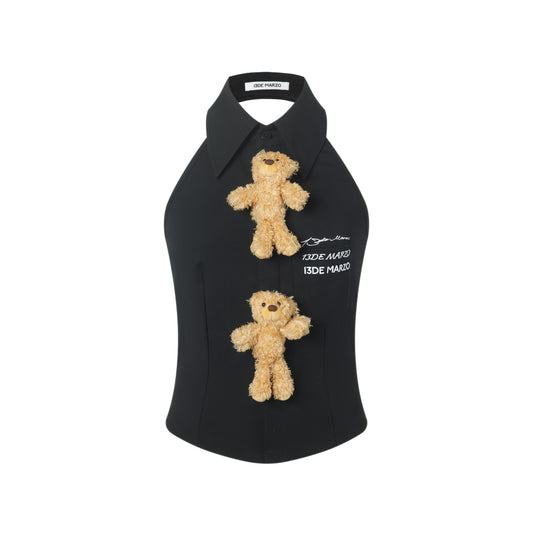 13DE MARZO Bear Button Shirt Vest