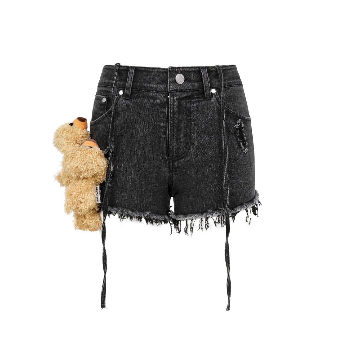 Multiple Bear Logo Denim Shorts