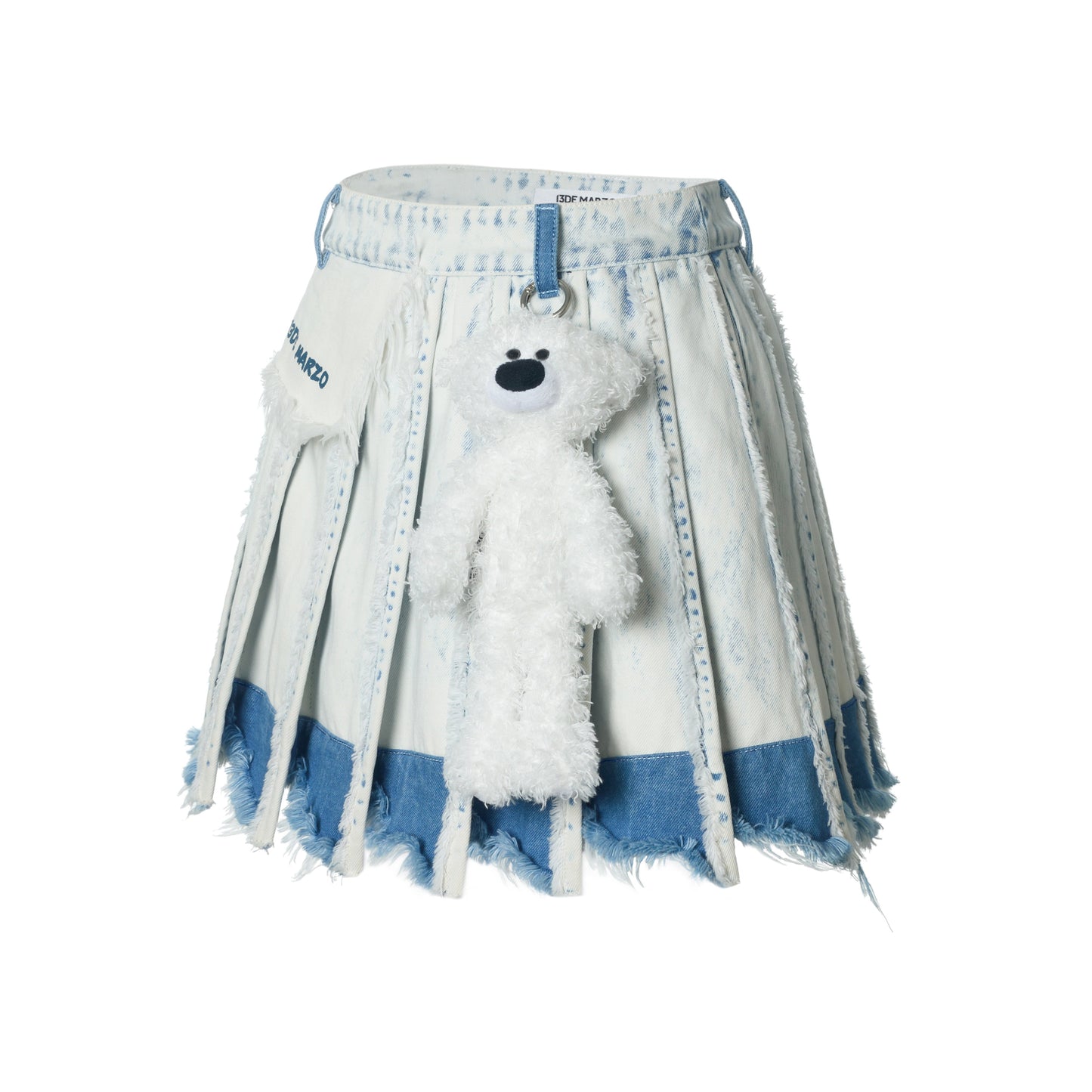 13DE MARZO Denim Pleated Skirt