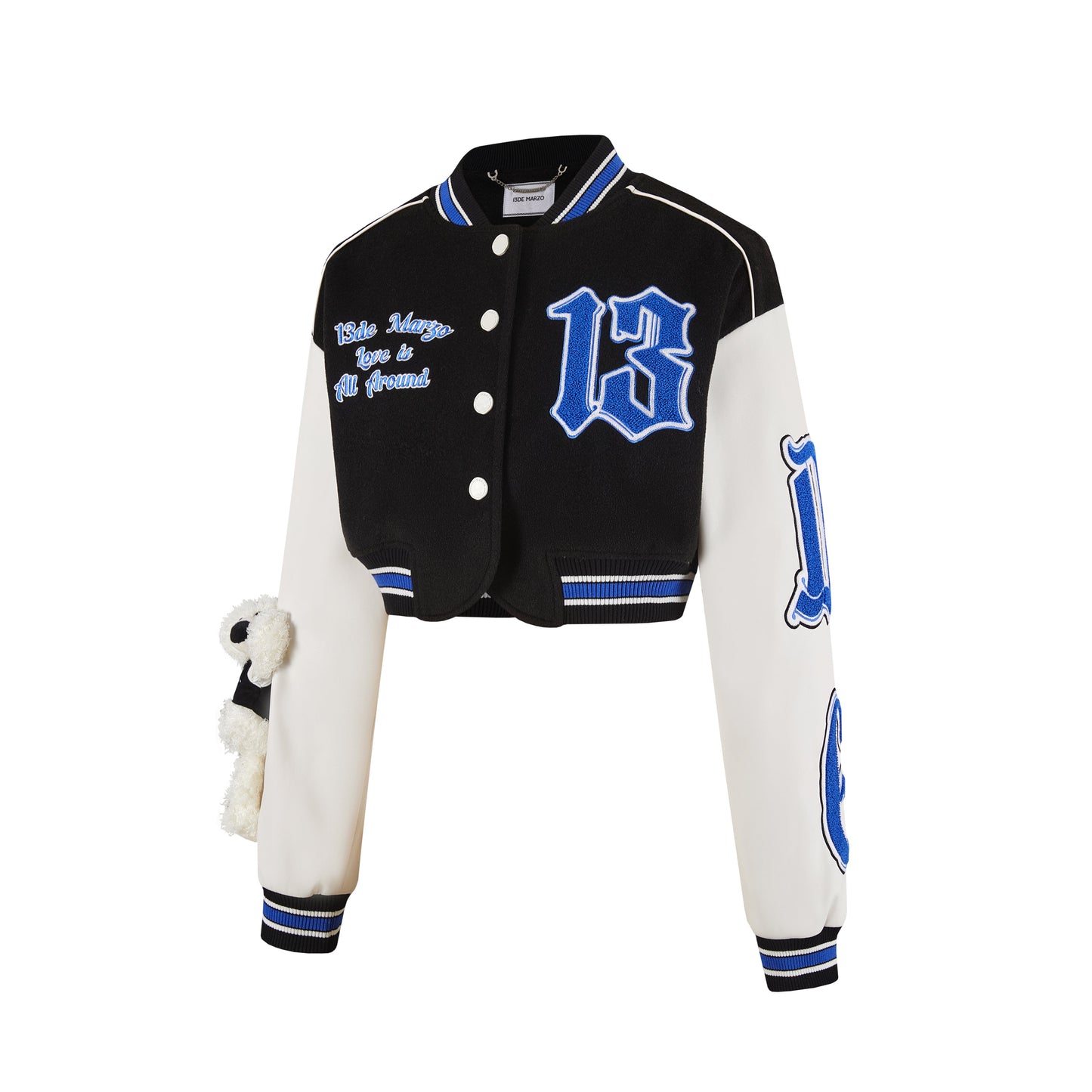 13DE MARZO Vintage Short Baseball Jacket