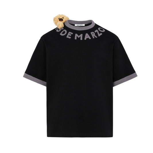 13DE MARZO Round Neck Knit Logo T-shirt