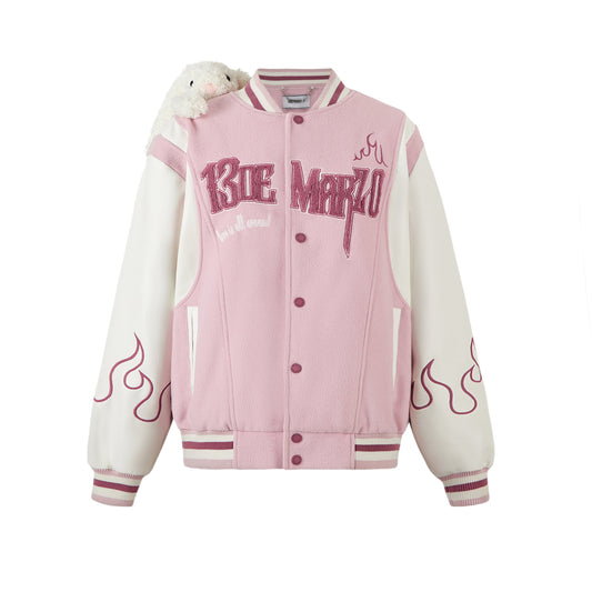 13DE MARZO Flame Baseball Jacket