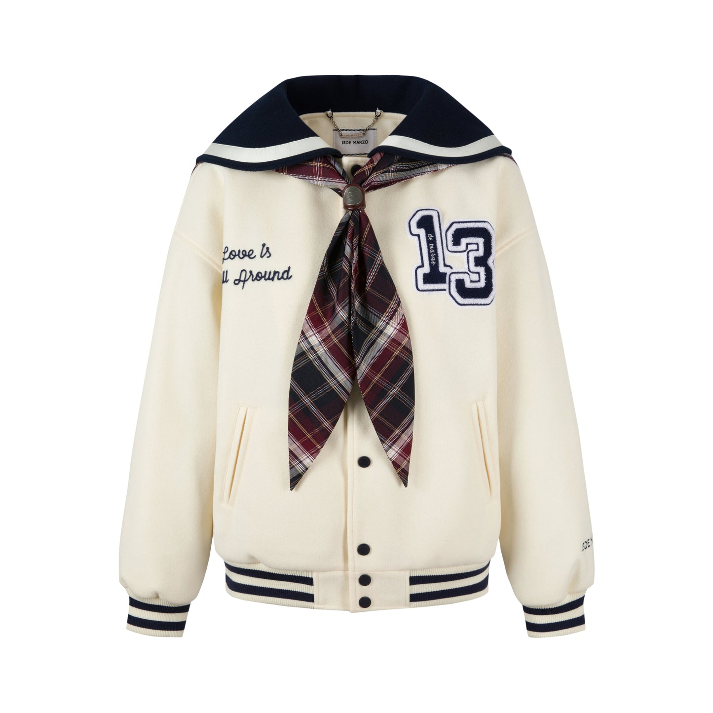 13DE MARZO Sailor Collar Padded Coat