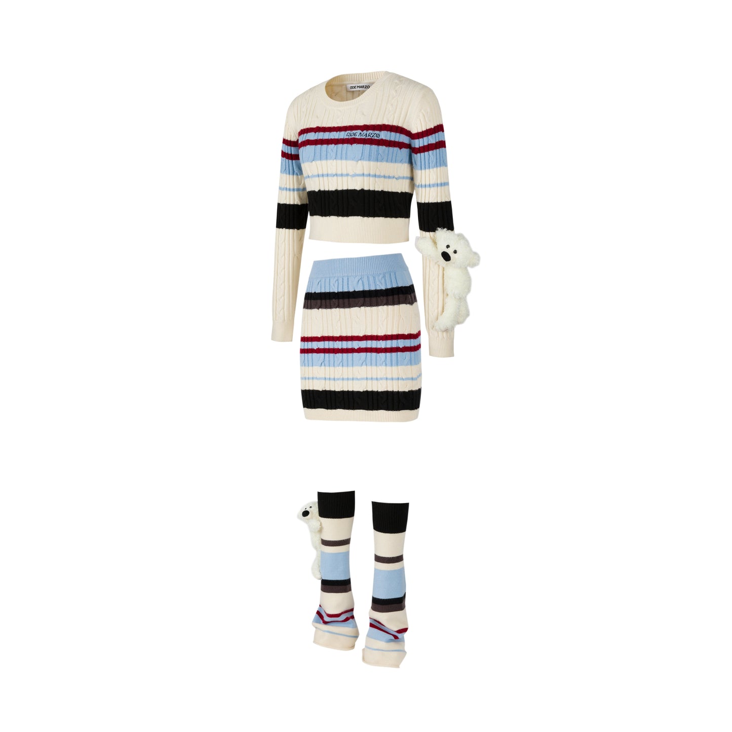 13DE MARZO Stripe Knit Total Set