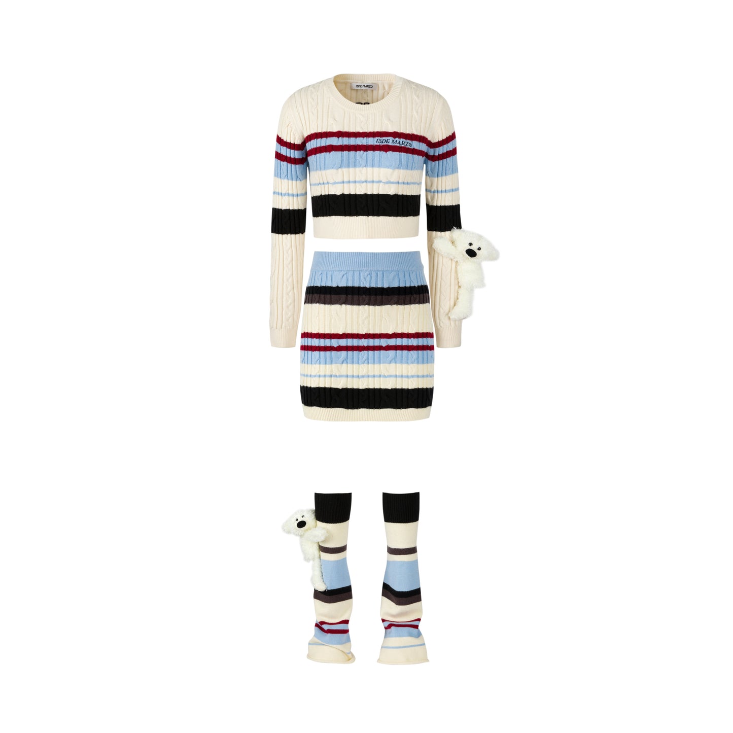 13DE MARZO Stripe Knit Total Set