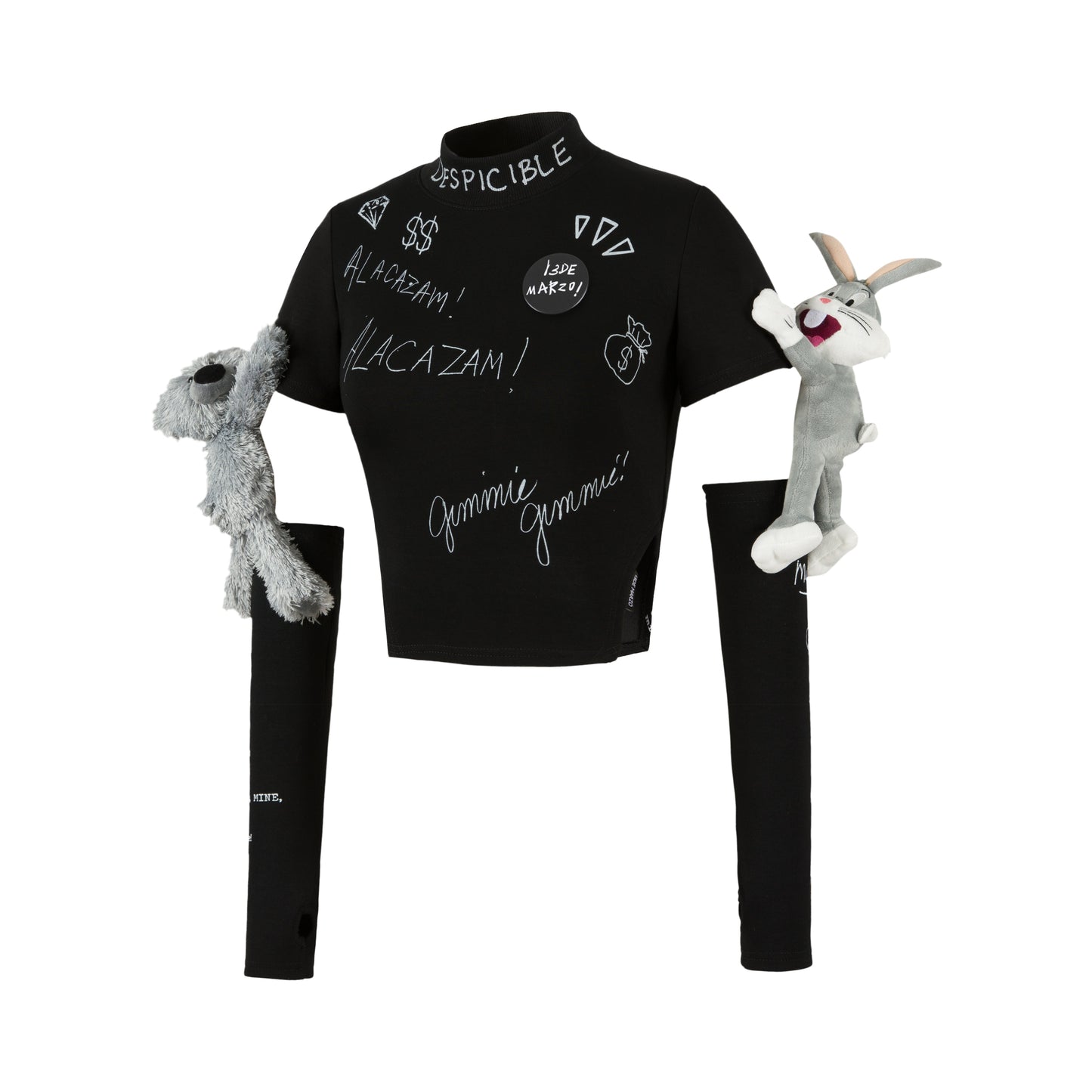 13DE MARZO Bugs Bunny With Bear Sleeve Top