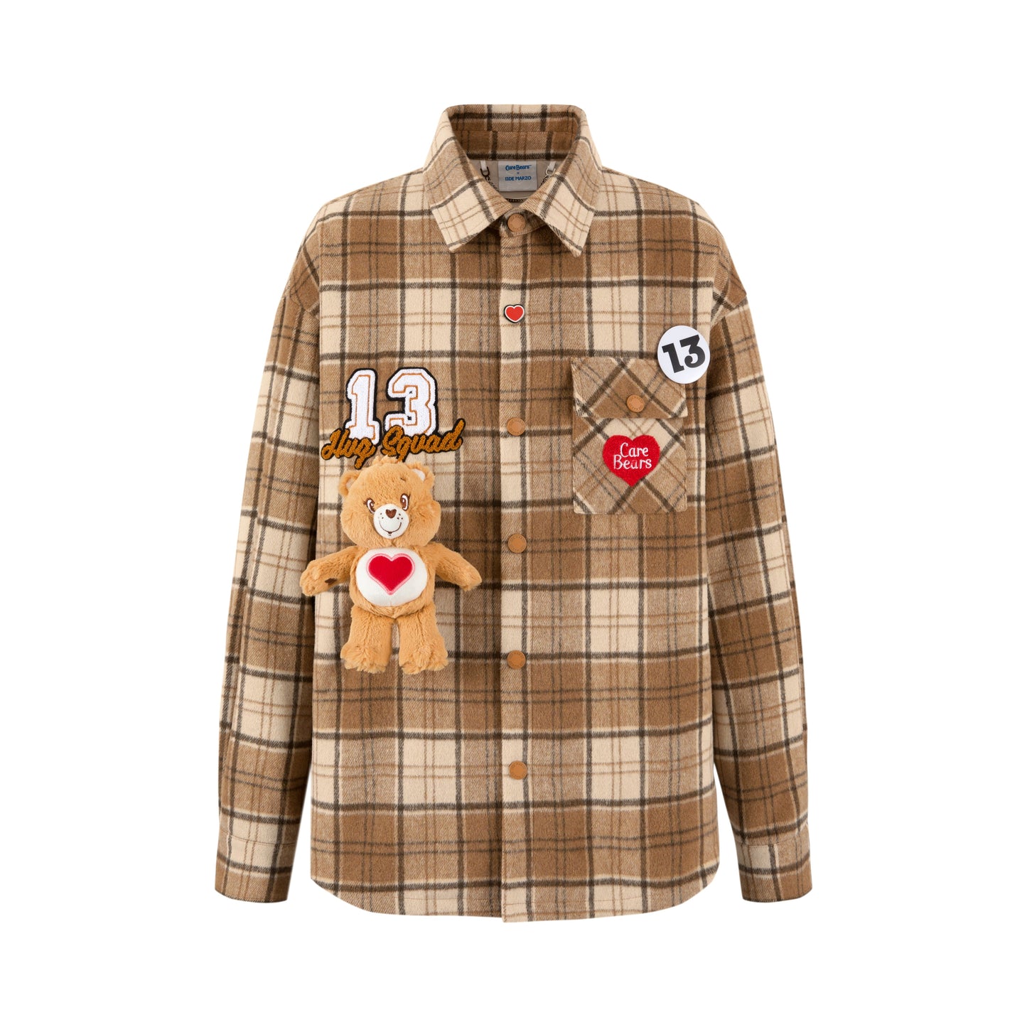 13DE MARZO Care Bears Plaid Shirt Coat